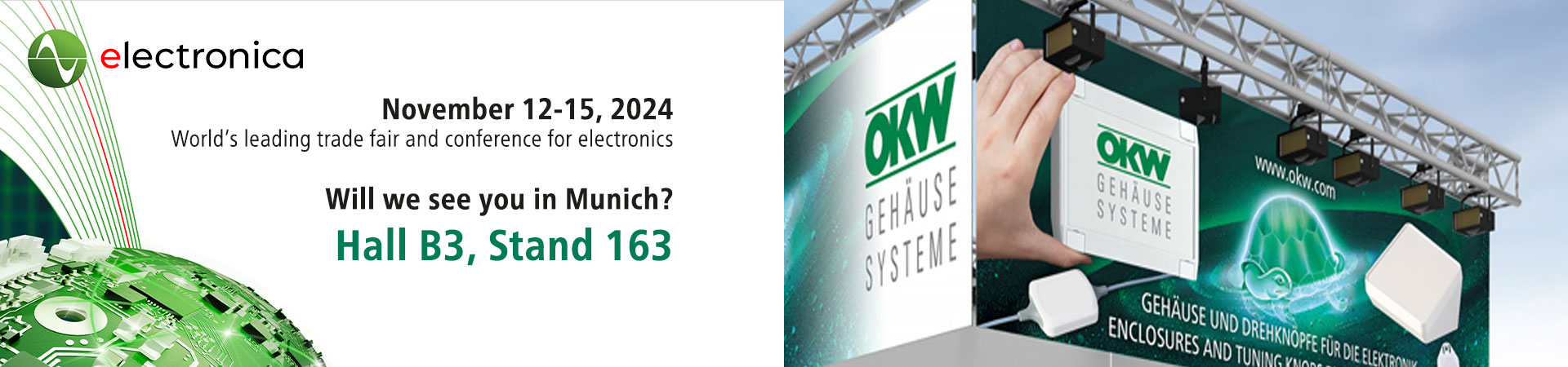 Visit OKW at electronica 2024 in Munich