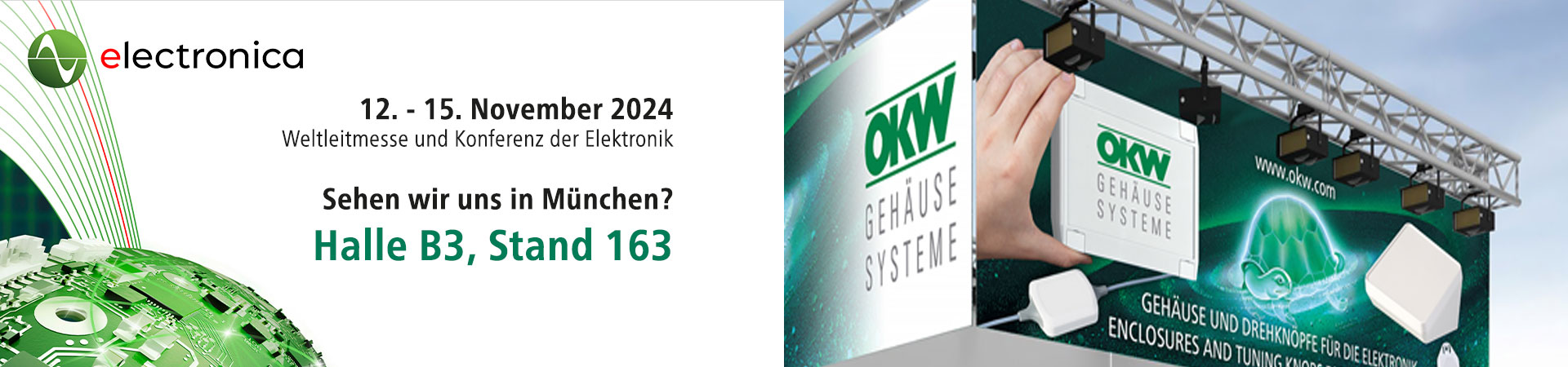 Besuchen Sie OKW Gehäusesysteme auf der electronica in München!